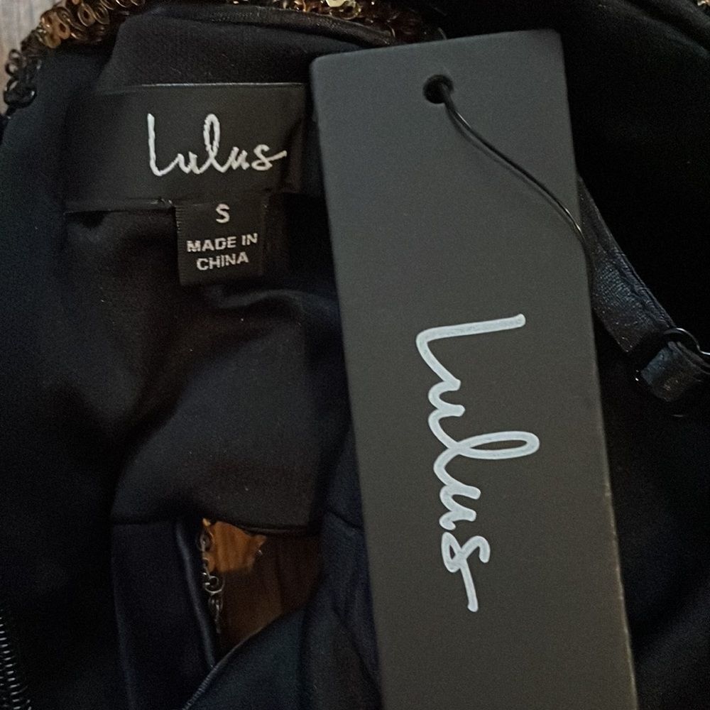 LuLu's Lustrous and Luxe Gold Sequin Cutout Bodycon Mini Dress - Picture 3 of 9